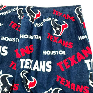 HOUSTON TEXANS Men's XL Navy Blue Red Logo‎ Fleece Pajama Pants Working Fly NFL